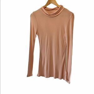 Pastel Pink Modal Blend Cowl Neck Lightweight Top